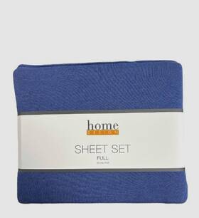 Home Design 766390949458 Blue Jerset Knit 4-pc Bedding Sheet Set - Full