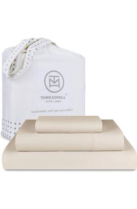 Thm-600-str-beige-tx Home Linen 100% Cotton Sheets For Twin Xl Size Bed - 600 Thread Count Se