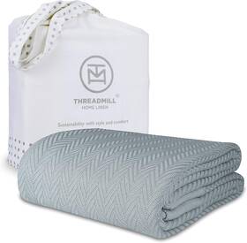 Thm-blnkt-drb16-egrey-k Home Linen Luxury Cotton Blankets For King Size Bed All-season Cozy 100% Thm-blnkt-drb16-egrey-k Home Linen Luxury Cotton Blankets For King Size Bed All-season Cozy 100%