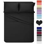 D01v152g Homeideas Piece Bed Sheet Set Queen Black Brushed Microfiber