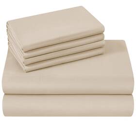 D01v192s Homeideas King Bed Sheets 6pc Cream Microfiber Deep Pocket D01v192s Homeideas King Bed Sheets 6pc Cream Microfiber Deep Pocket