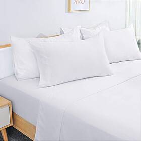 Zr074e Homeideas 6 Pieces Lightweight Easy Care Microfiber Bed Sheets Set Queen Whi