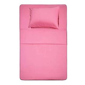 Homelike Collection 728619224661 3 Piece Bed Sheet Set Peach 1 Flat Fitted And Twin Pink