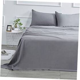 Homelike Collection 798542056356 400 Thread Count Cotton Size Sheet Set Color 4 Piece - 100% Long Queen Gray Homelike Collection 798542056356 400 Thread Count Cotton Size Sheet Set Color 4 Piece - 100% Long Queen Gray