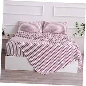 Homelike Collection 799670790464 Red Striped Sheets Set Size 4 Piece - Super Soft Easy Care And Full Vertical Homelike Collection 799670790464 Red Striped Sheets Set Size 4 Piece - Super Soft Easy Care And Full Vertical
