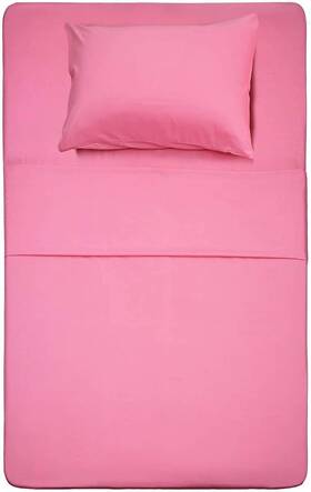 Hl0001pik-t Homelike Collection Best Season 3 Piece Bed Sheet Set Twin Peach Pink 1 Flat Fitted