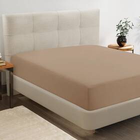 Homespun 726084671751 Lane Linen Queen Fitted Sheet Only - 4 Way Stretch Knitted Deep Pocket Bot
