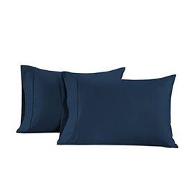 Homespun 810119232281 Pillow Case Covers Set Of 2 100% Egyptian Cotton Sateen King 15 Dark Denim
