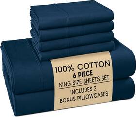 Homespun 840399720208 Casa Platino King Sheets Set 100% Cotton Bed Breathable And Crisp