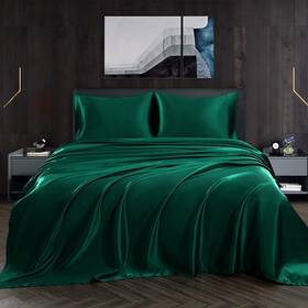 Homiest 745678324316 4pcs Satin Sheets Set Luxury Deep Pocket - Queen Size Blackish Green Homiest 745678324316 4pcs Satin Sheets Set Luxury Deep Pocket - Queen Size Blackish Green