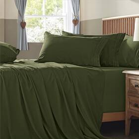 Bls230531-104 Homiest Extra Deep Pocket Cal King Size Sheets Set 6 Pieces Soft Olive Green Bls230531-104 Homiest Extra Deep Pocket Cal King Size Sheets Set 6 Pieces Soft Olive Green