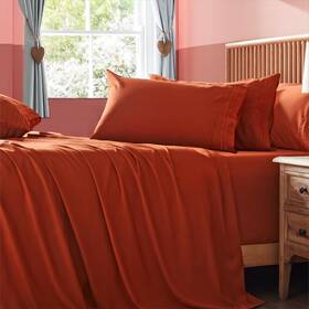 Bls230531-118 Homiest Extra Deep Pocket Full Size Sheets Set 6 Pieces Soft Burnt Orange Bls230531-118 Homiest Extra Deep Pocket Full Size Sheets Set 6 Pieces Soft Burnt Orange