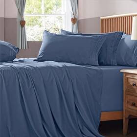 Bls230531-124 Homiest Extra Deep Pocket King Size Sheets Set 6 Pieces Soft Dusty Blue Sheet