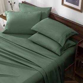 Qj220531-003 Horbaunal Green Queen Size Sheet Set - 6 Piece Luxury 1800 Thread Count Beddi