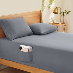 Qj220914-004 Horbaunal Silver Grey Extra Deep Pocket King Fitted Sheet 24 Inch 1800 Microfiber Bed Qj220914-004 Horbaunal Silver Grey Extra Deep Pocket King Fitted Sheet 24 Inch 1800 Microfiber Bed