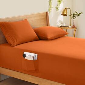 Qj230327-017 Horbaunal Extra Deep Pocket Cal King Fitted Sheet Only - Fits Up To 24 Inch M