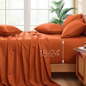 Qj230403-007 Horbaunal Extra Deep Pocket Queen Sheets - Fits Mattress 18-24 Inches 6 Pieces H