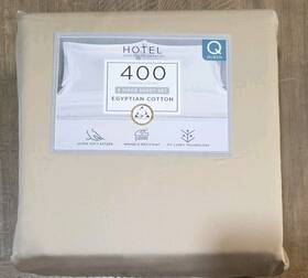 Hotel 840708193655 Signature Sateen 400tc 6 Piece Sheet Set Queen Size Tan Beige Color New