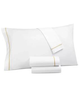 Hotel Collection 194145073606 Italian Percale Cotton King Sheet Set Soft Gold Msrp 500