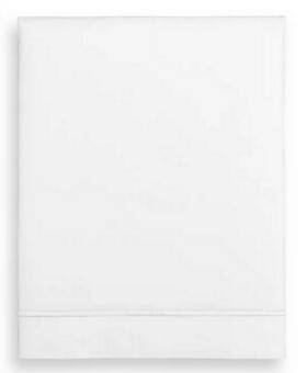 Hotel Collection 732997256244 Italian Percale 100% Cotton Flat Sheet Twin Size White