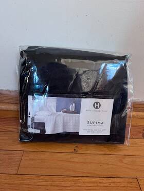 Hotel Collection 733003226367 275 New Caviar Black Extra Deep King Flat Sheet