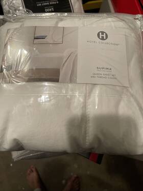 Hotel Collection 766390301898 680 Thread Count Cotton Queen Sheet Set White