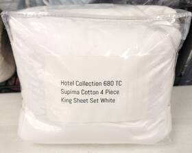 Hotel Collection 766390301904 680 Thread Count 100% Supima Cotton King Sheet White