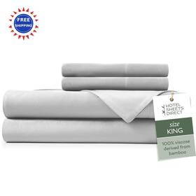 Hotel Sheets Direct 810074700085 Bed Sheet Set King Size 100% Viscose Bamboo Cooling Breathable Silky Soft