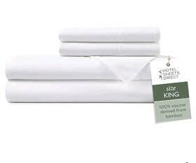 Hotel Sheets Direct 810074700092 100% Derived From Bamboo King Sheet Set White