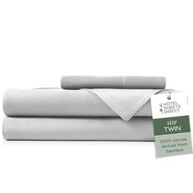 Hotel Sheets Direct 810074700146 3 Piece Bed Sheet Set Twin Size 100% 03 - Gray