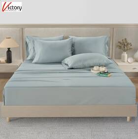 1691378 Hotel Signature Used Sateen 6 Pc. Queen Sheet Set 800 Tc Blue -