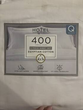 1726198 Hotel Signature Egyptian Cotton 400 Thread Count 6-piece Sheet Set Queen White 1726198 Hotel Signature Egyptian Cotton 400 Thread Count 6-piece Sheet Set Queen White