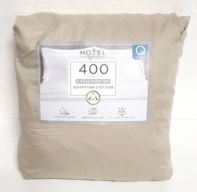 Hotel Signature 840708193556 Queen Size Egyptian Cotton 400 Tc 6-pc Sheet Set Tan