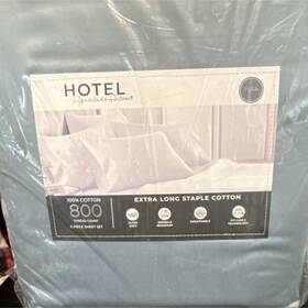 1375247 Hotel Signature Sateen 800tc Full Sheet Set 100% Cotton Blue 6-piece