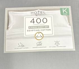 1726199 Hotel Signature Sateen Egyptian Cotton 400tc 6pc Sheet Set King Gray Wrinkle