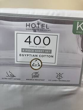 178234 Hotel Signature Sateen Egyptian Cotton King Sheet Set 6 Piece 400 Tc White 178234 Hotel Signature Sateen Egyptian Cotton King Sheet Set 6 Piece 400 Tc White