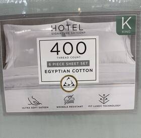 Hotel Signature Sateen 840708193723 Bed Egyptian Cotton 400 Thread Count 6 Piece Sheet Set King Light Green