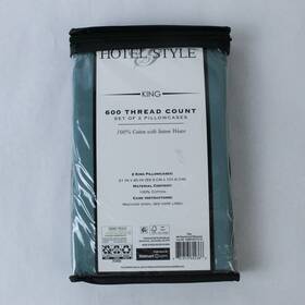 Hotel Style 881813602366 Pillowcases King 600 Thread Count Set Of 2 100% Cotton Teal New