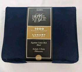 Hotel Style 887719234311 1000 Thread Count Egyptian Cotton Rich Luxury Queen Sheet Set Blue