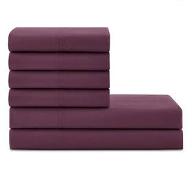Hotel Style 887719282503 6-piece 1000 Thread Count Crushed Plum U.s. Grown Cotton Rich