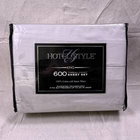 Hotel Style 903062030850 King 600 Thread Count Size Sheet Set Cotton Sateen Weave Grey Pumice Hotel Style 903062030850 King 600 Thread Count Size Sheet Set Cotton Sateen Weave Grey Pumice