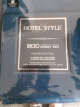 Hotel Style 903062031024 New Queen Size 6 Piece Sheet Set Solid Navy / 800 Tc # 948