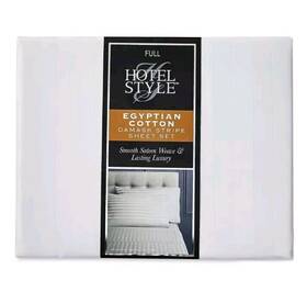 Hotel Style 903062152002 Egyptian Cotton Full White Stripe 4-piece Luxurious Sheet Set