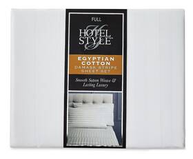 Hotel Style 903062152101 4-pc Stripe Egyptian Cotton Bed Sheet Set - Mother Of Pearl- Full