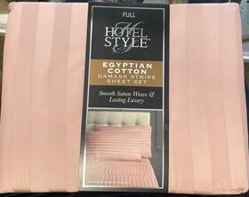 Hotel Style 903062152156 600 Thread Ct 100% Cotton With Damask Weave Full Sheetset Mystical Rose