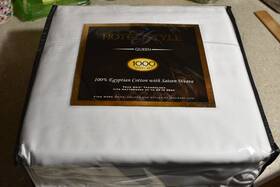 Hotel Style 903062223474 New Queen 1000 Count White 100% Egyptian Cotton Set W Sateen Weave