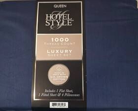 C146788 Hotel Style 1000 Thread Cotton Luxury Sheet Set Queen Indigo New