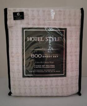 Hs8001325722-46 Hotel Style 800-thread-count Cotton Rich Sateen Weave Bed Sheet Set - Full 6 Pc
