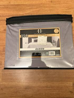 Hsqss350 Hotel Suites Collection Queen Sheet Set 350tc 100% Cotton Deep Pockets Gray