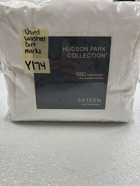 Hudson Park 100050579kg 680 Tc Cotton Sateen King Fitted Sheet Preowned With Defects Hudson Park 100050579kg 680 Tc Cotton Sateen King Fitted Sheet Preowned With Defects